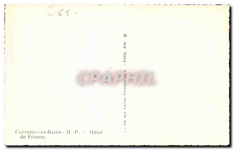 Capvern-les-Bains — Hôtel — éditeur POUUX, Albi — Rückseite