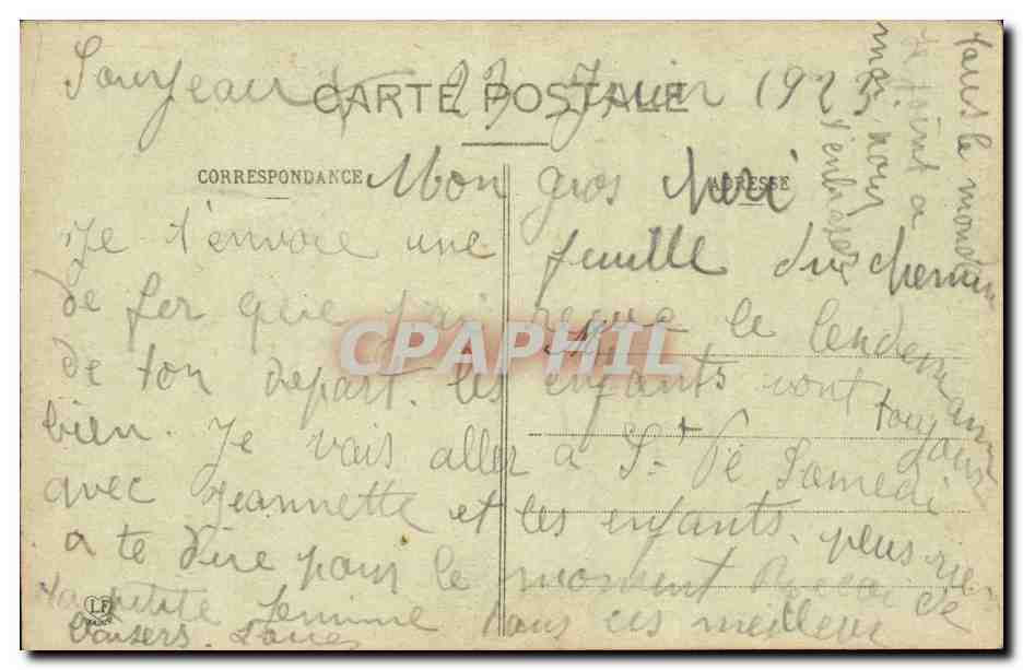 Tarbes CPA Motif du peidestral de la statue de Danton — Rückseite