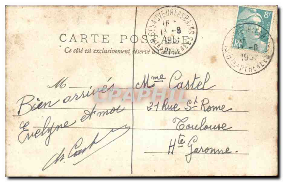 Cauterets — Le Colimaçon, Route de Pierrefitte à Cauterets — Baylac, édit. Cauterots — Reverso