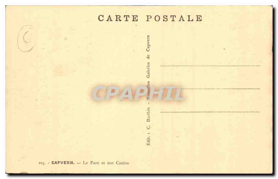 CApvern les Bains CPA le parc et son casino — Rückseite