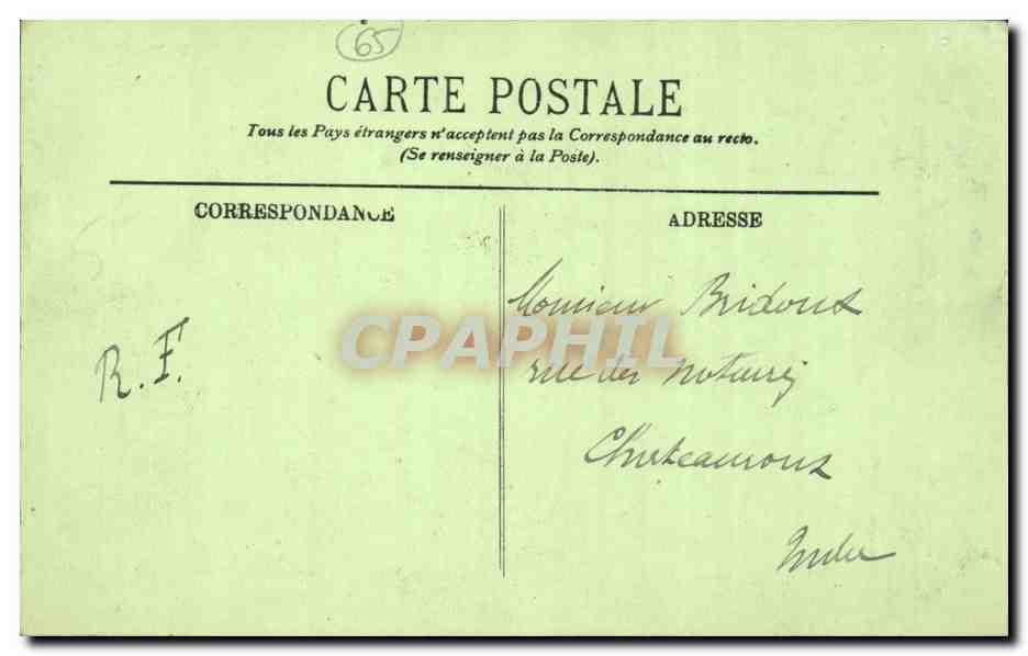 Environs de Cauterets — Le Pont d'Espague — LL. — n°105 — Verso