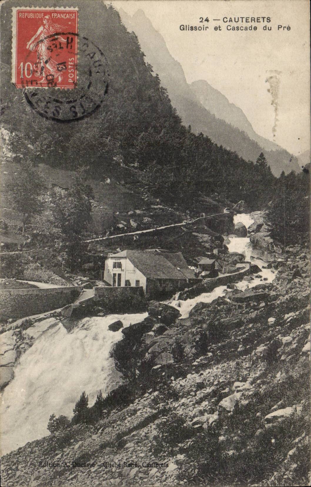 Cauterets — Glissoir et Cascade du Pré — Édition A. Bézane, Cauterets