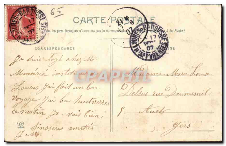 Loures-Barbazan — Vue panoramique — Phototypie Labouche Frères Toulouse — Back