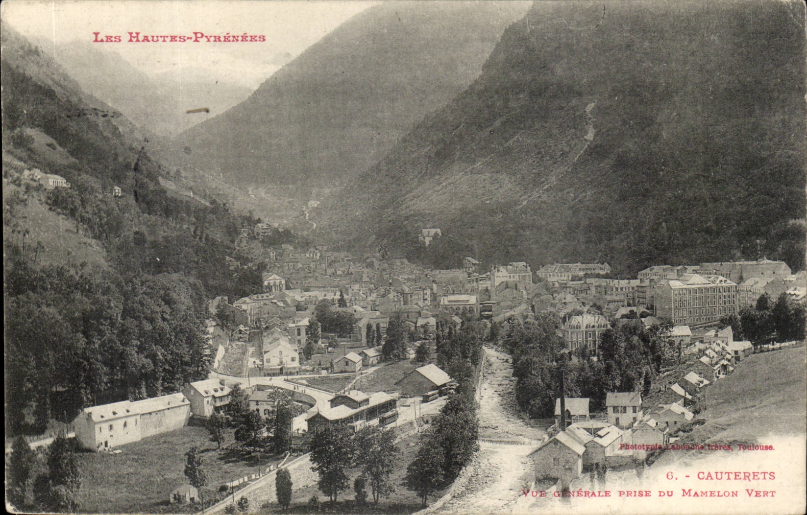 Cauterets — Vue générale prise du Mamelon Vert — Phototypie Labdouche, Toulouse