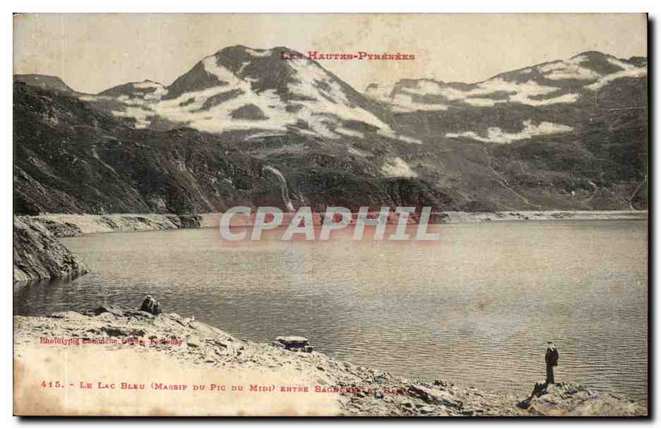 CPA Le lac bleu (massif du pic du midi) entre Bagneres