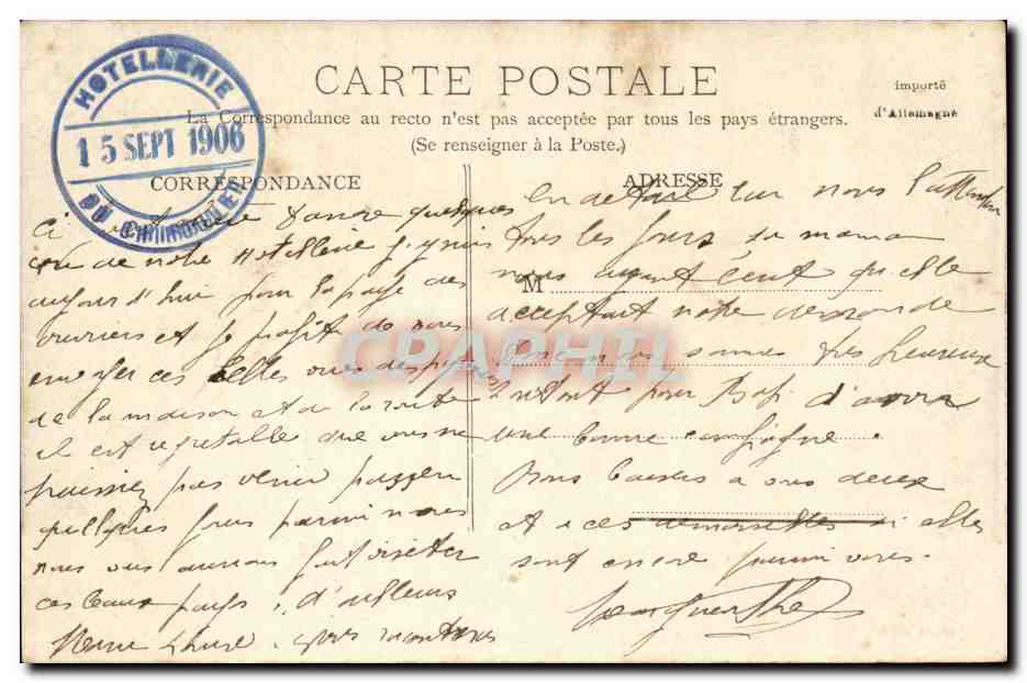 CPA Vallee de Lesponne — Verso