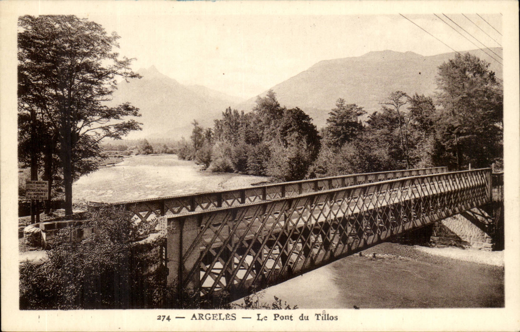 Argeles — Le Pont du Tillos — Édité par Édouard Photo Meunault, n°274
