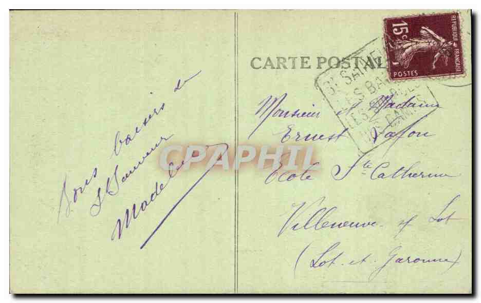 CPA Route de Pierrefitte a Luz Le gave au pont de la reine — Rückseite