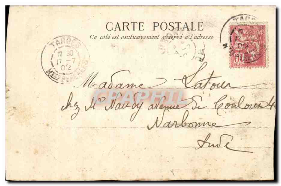 Cauterets — Hôtel d'Angleterre — D. T. Editeur, Lourdes — Verso