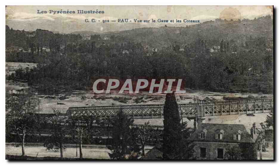 Pau - Vue sur le Gave et les Coteaux CPA 