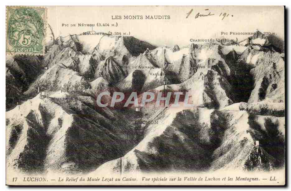 Les Monts Maudits — Vue spéciale sur la Vallée de Luchon et les Montagnes — LL, n°17