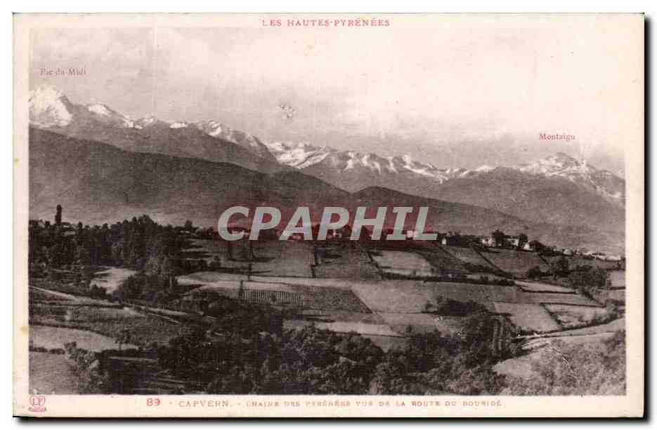 Capvern — Chaîne des Pyrénées vue de la route du Boulidé — Phototypie Labouche, Toulouse