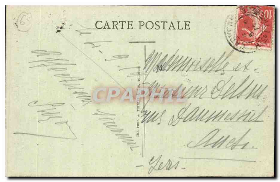 Capvern-les-Bains (H.-Py) — Esplanade de l'Établissement — T. L. & C. Toulouse — Verso