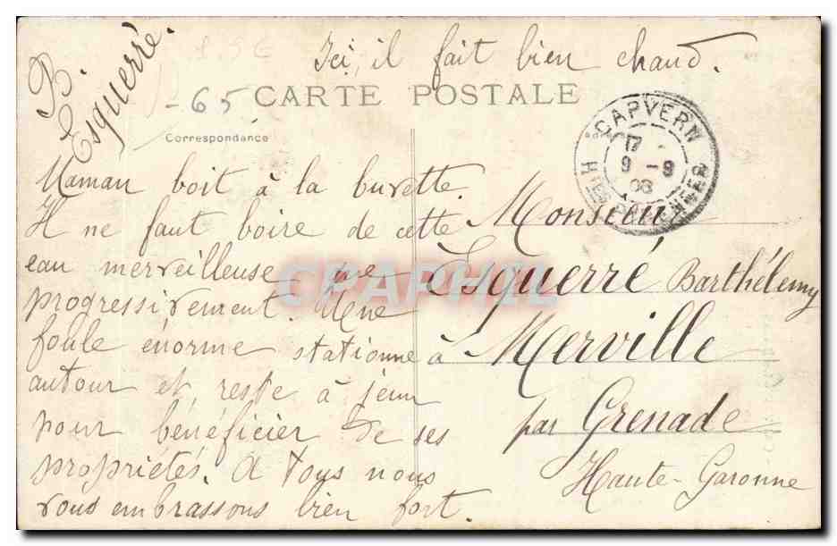 Capvern CPA La buvette — Verso