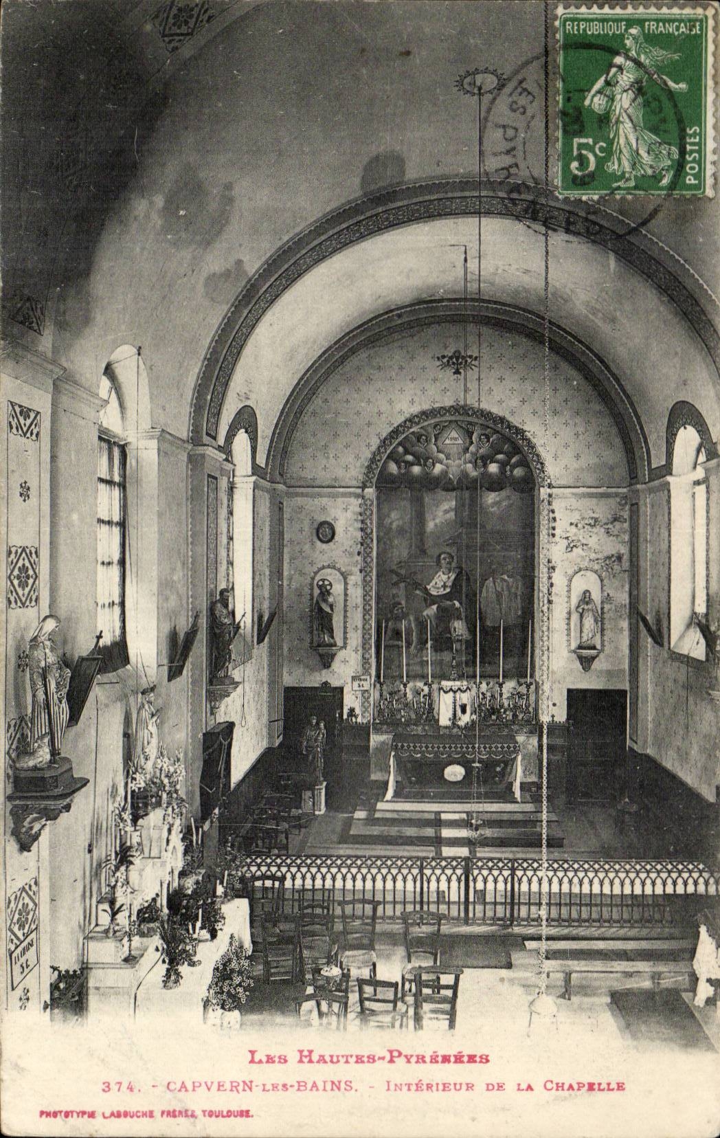 Capvern CPA interieur de la chapelle