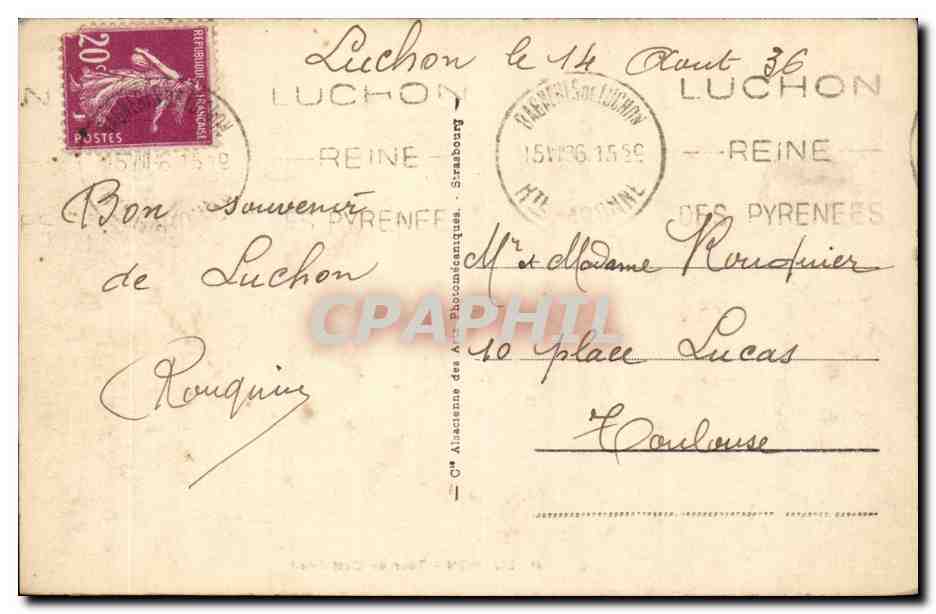 Luchon CPA Tour de Castel Vieil  — Rückseite