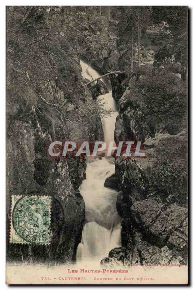 Les Hautes-Pyrénées — Gouffre du Gave d'Estom — éditeur anonyme, n° 754