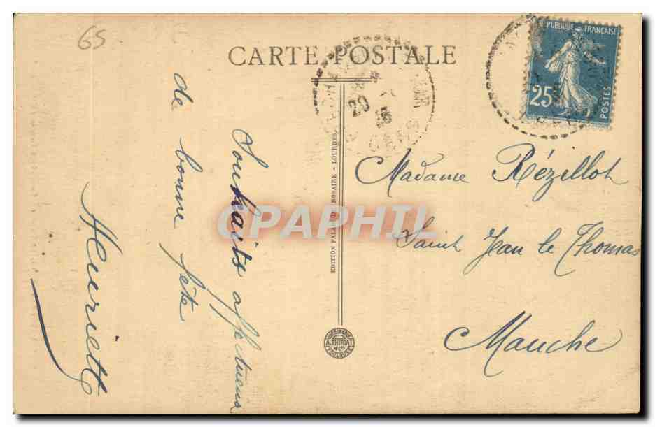 Cauterets — Val de Lutour — Cascade d'Estom (2° Chute) — Éditions Pallier & Brocaire — Reverso