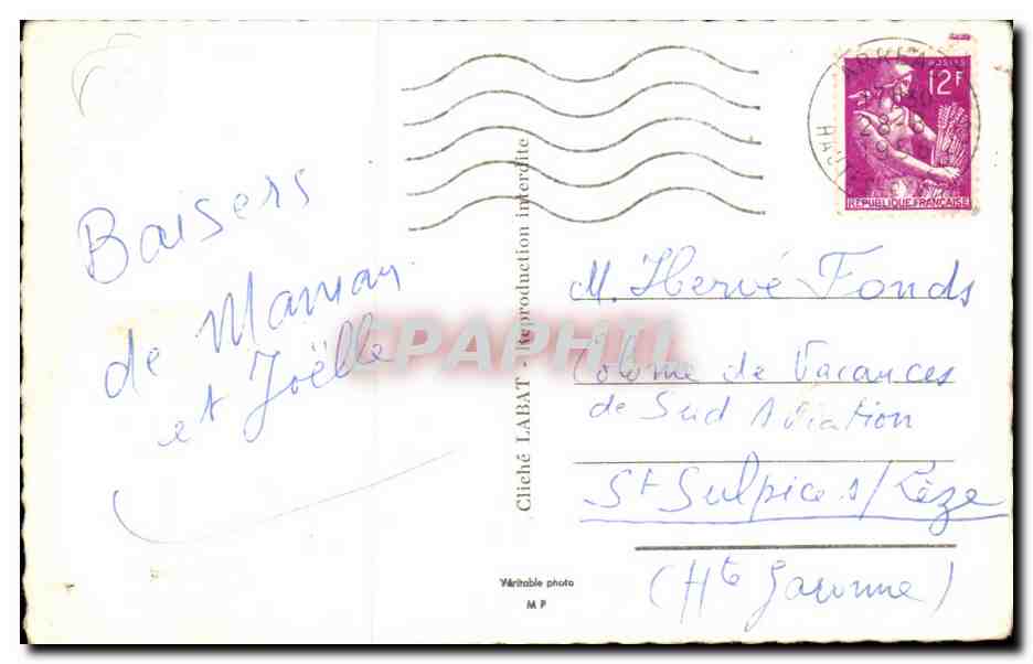 CPSM Col d'Aspin le fer a cheval et la vallee d'Aure — Verso