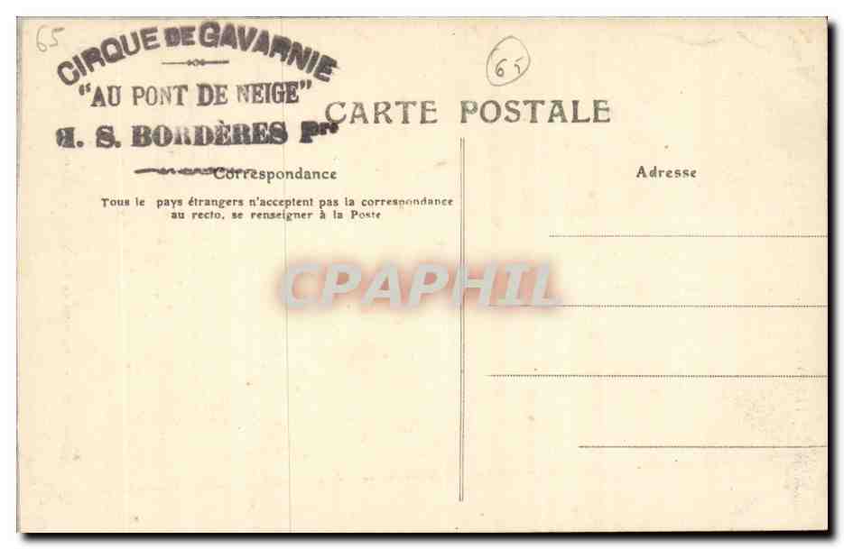CPA Gavarnie La Breche de Roland (cote France) — Verso