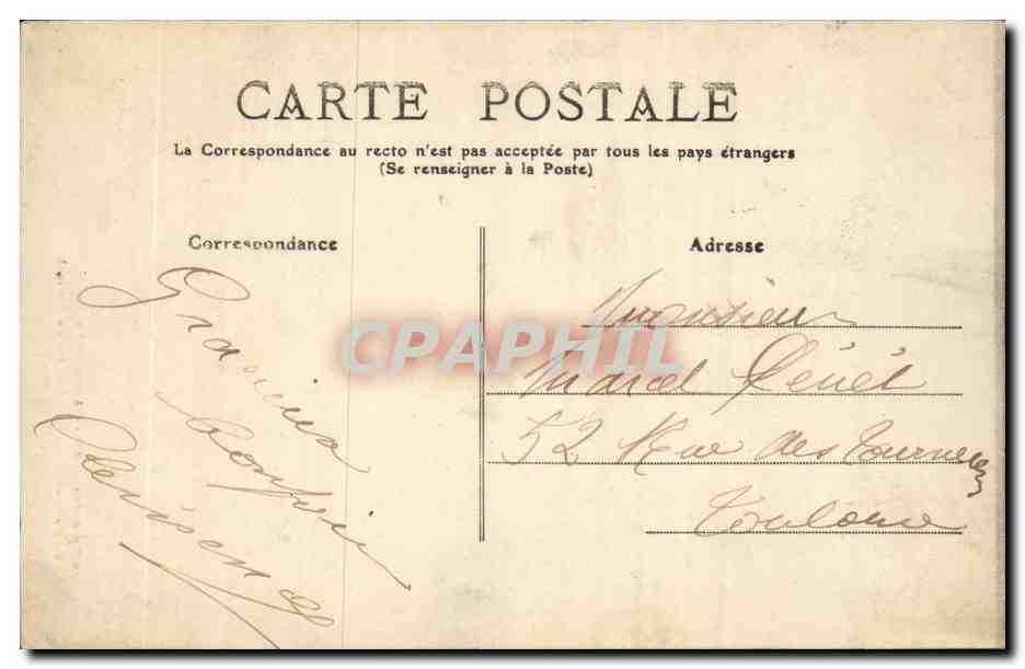 CPA Cauterets Route du pont d'Espagne Gouffre du Cerizet — Verso