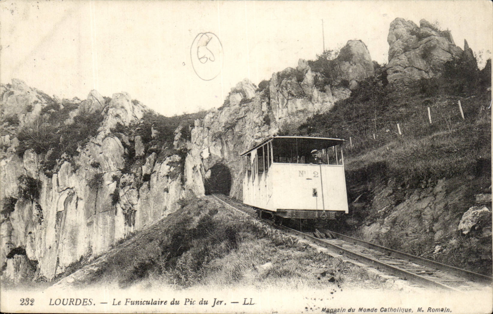 CPA Lourdes le funiculaire du Pic du Jer