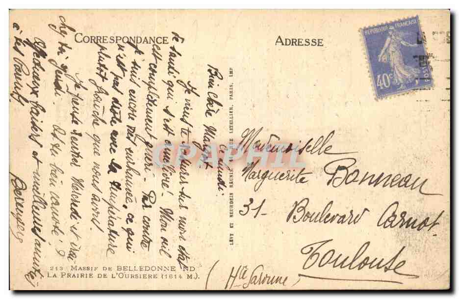 Massif de Belledonne — La Prairie de l'Oursière (1614 m) — éditeur non visible — Reverso
