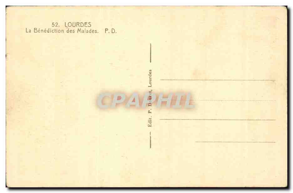CPA Lourdes La benediction des malades — Verso