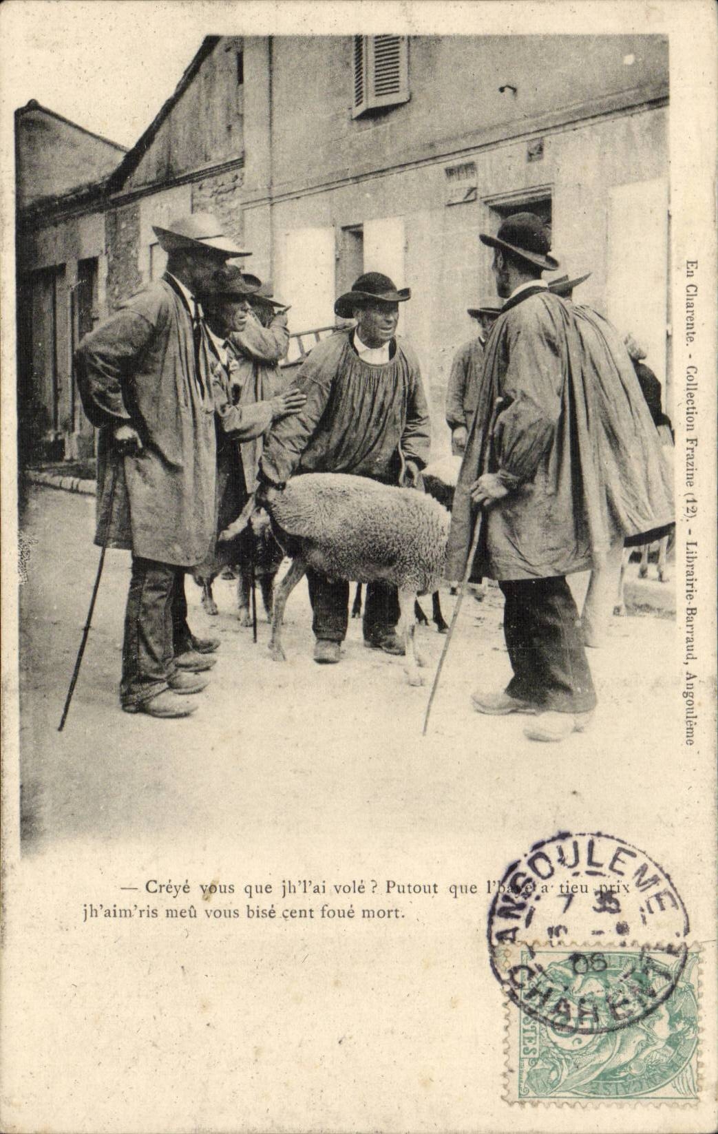CPA Creye vous que j'ai vole Mouton Paysans Folklore TOP