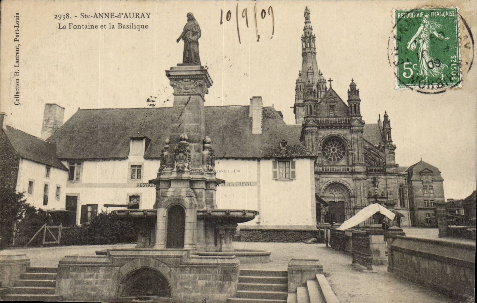 Ste-ANNE-d'AURAY — Die Fontaine und die Basilique — H. Laurent, Port-Louis, n°2938