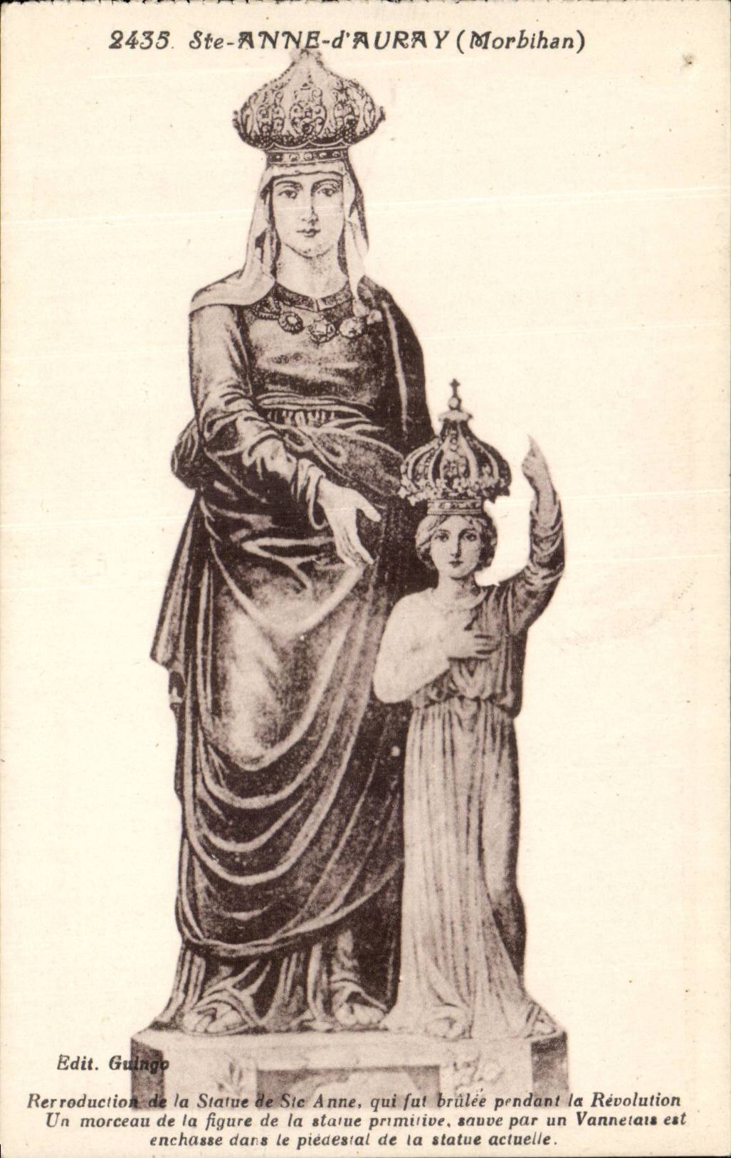 Ste-ANNE-d'AURAY (Morbihan) — reproduction of the original statue — Edit. Guingo