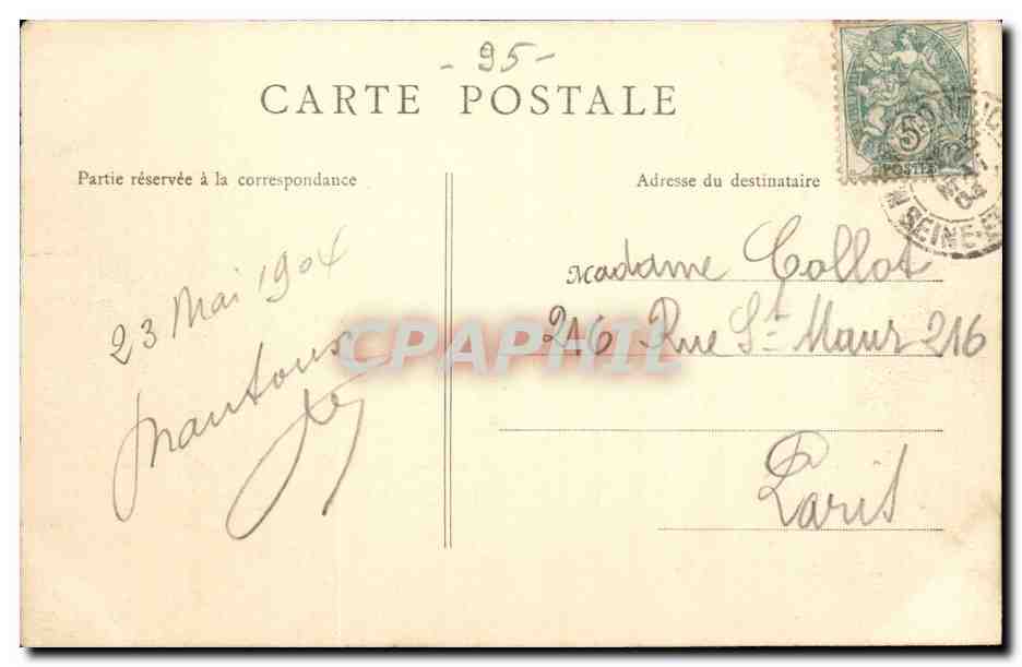 Montmorency CPA La Chataignerie — Rückseite