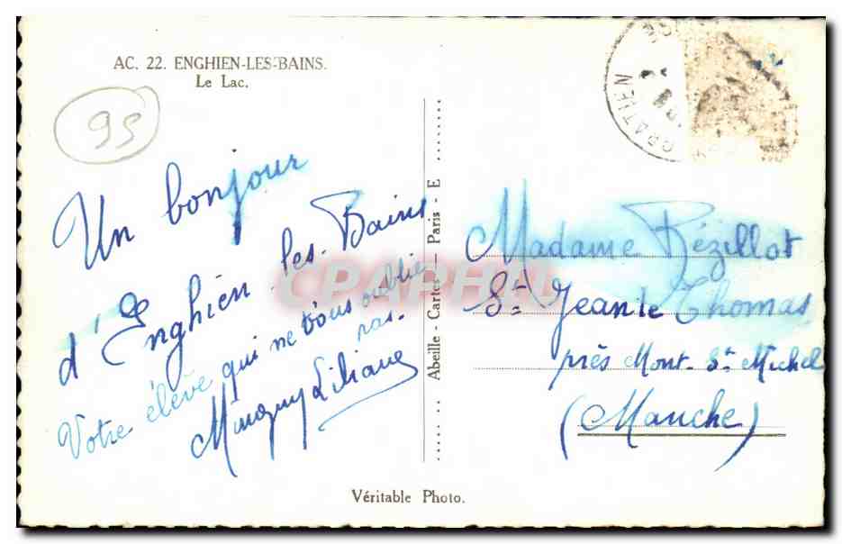 Enghien-les-Bains — Der See — Abelle-Carter, Nr. 95 — Rückseite
