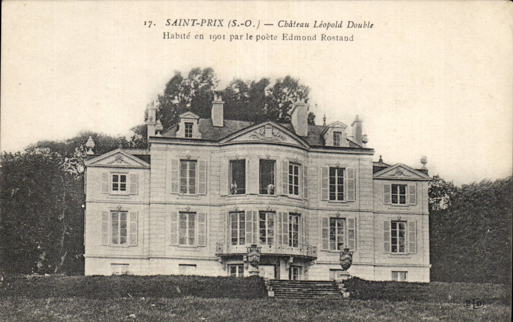 Saint Prix CPA Chateau Leopold Double Habite en 1901 par le poete Edmond Rostand