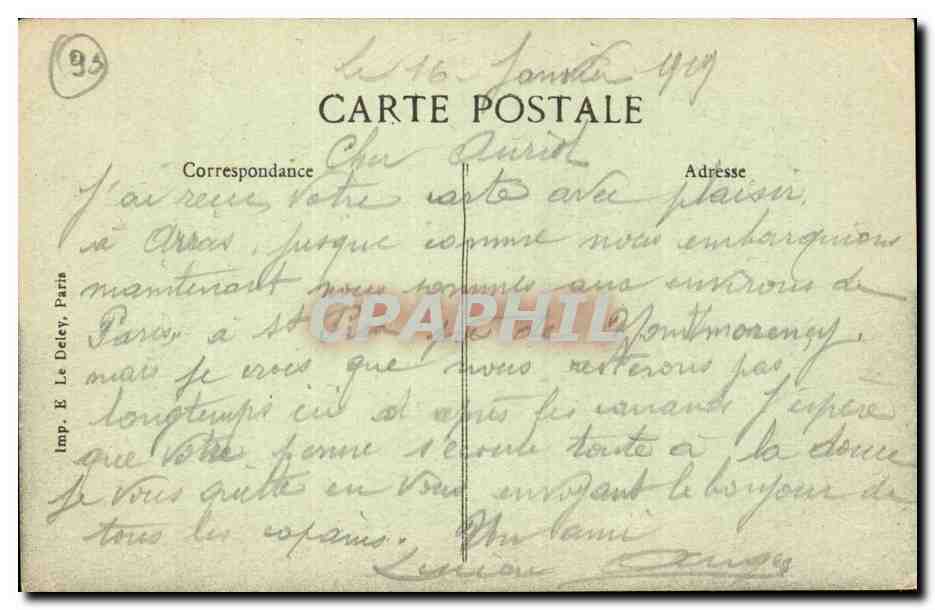 Saint Prix CPA Chateau Leopold Double Habite en 1901 par le poete Edmond Rostand — Back