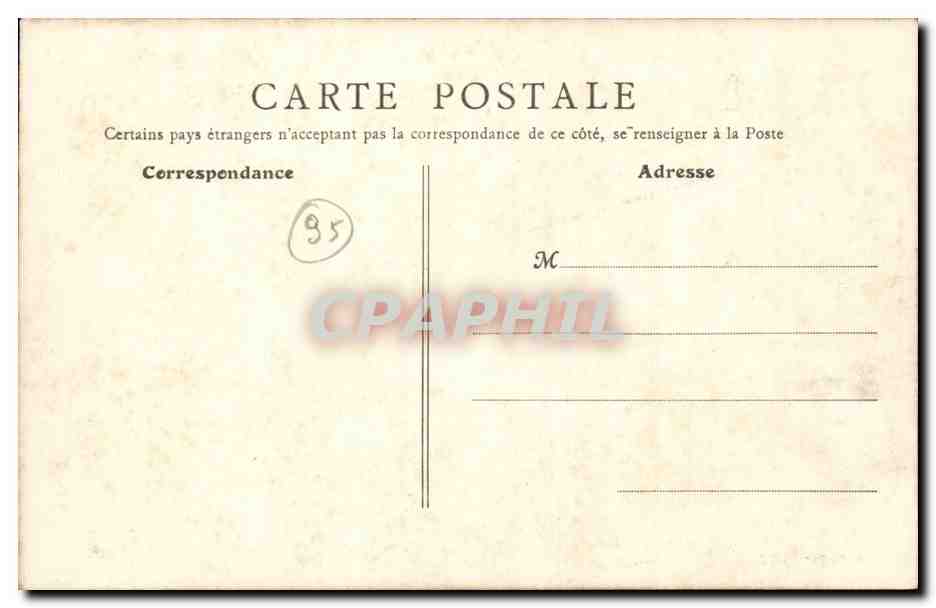 Magny en Vexin CPA L'aubette et le chateau de Boves — Rückseite