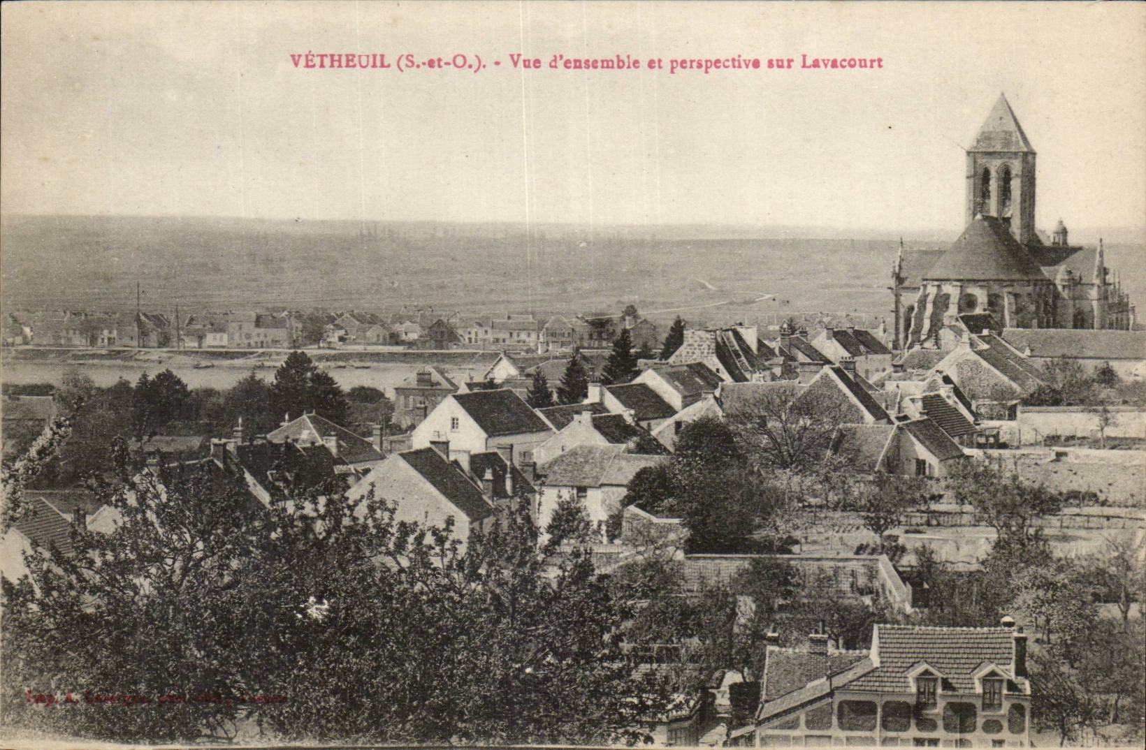 VEtheuil CPA Vue d'ensemble et perspective sur Lavacourt