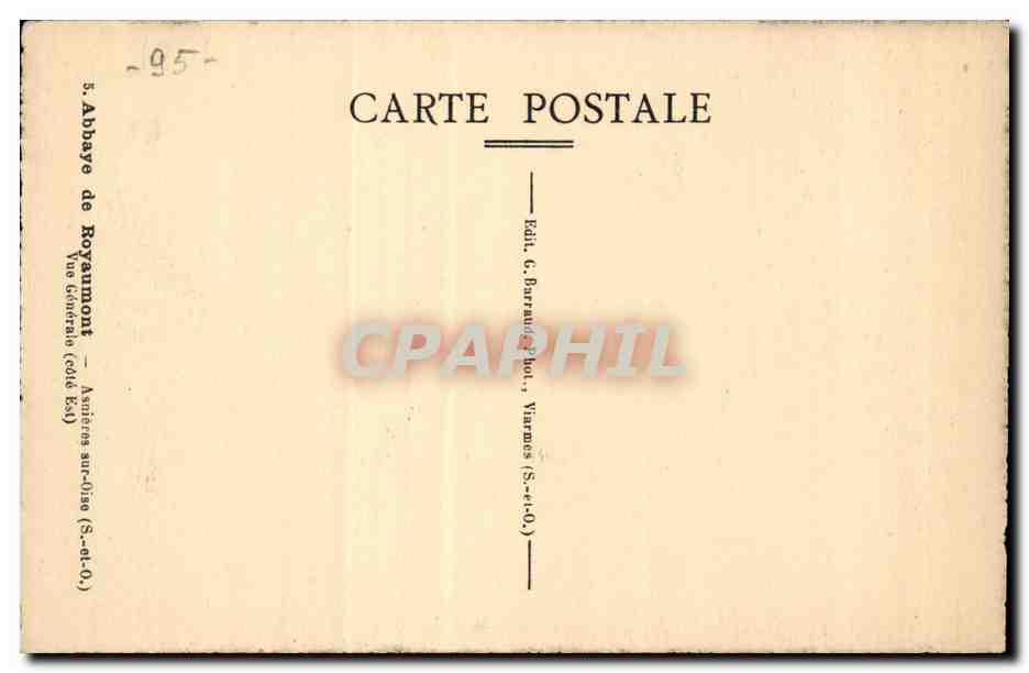 Abbaye de Royaumont CPA Asnieres sur Oise Vue generale (cote Est) — Back