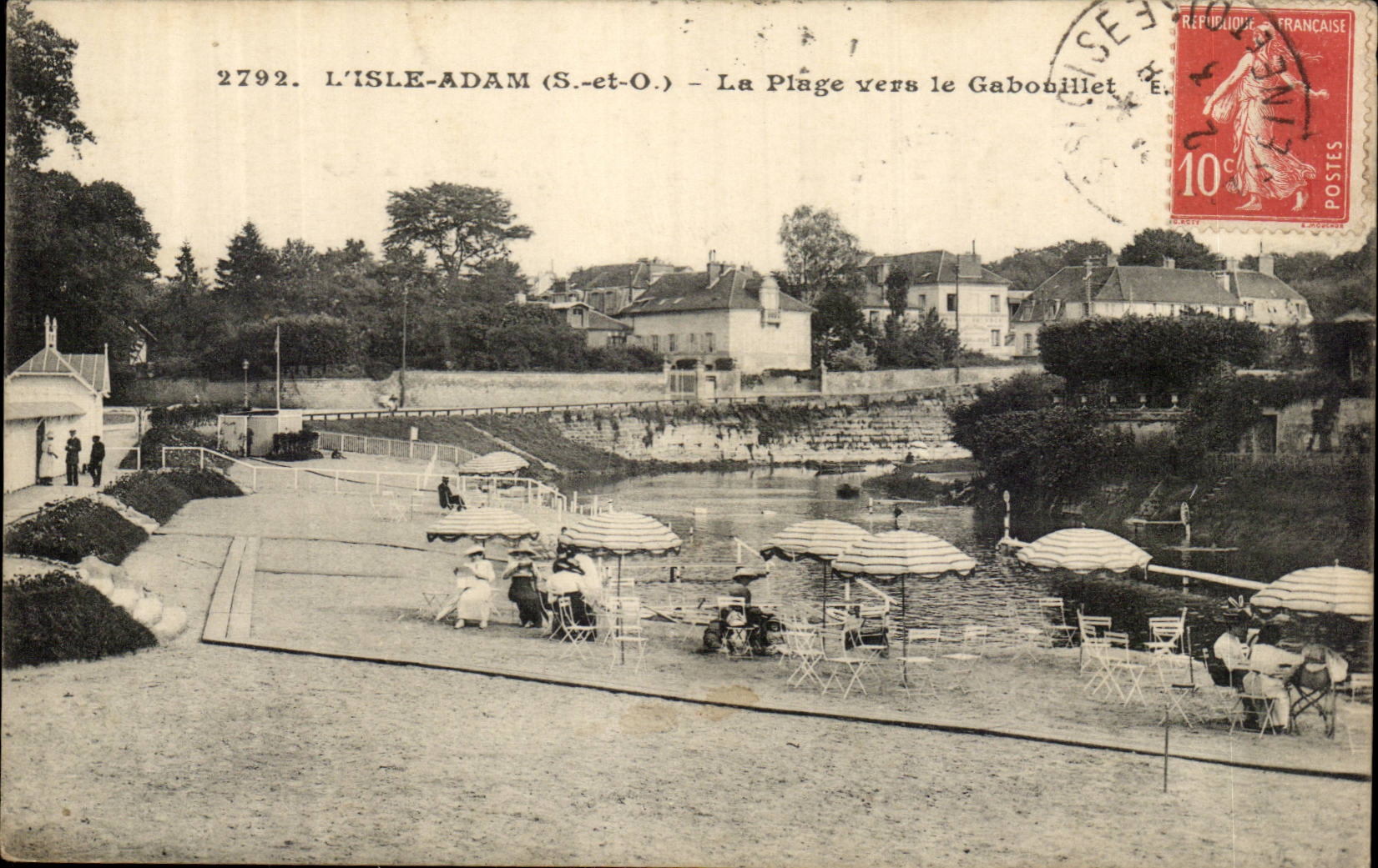 L'ISLE-ADAM (S.-et-O.) — La Plage vers le Gabonillet — E. Malcuit, phot.-édit. Paris, n° 2792