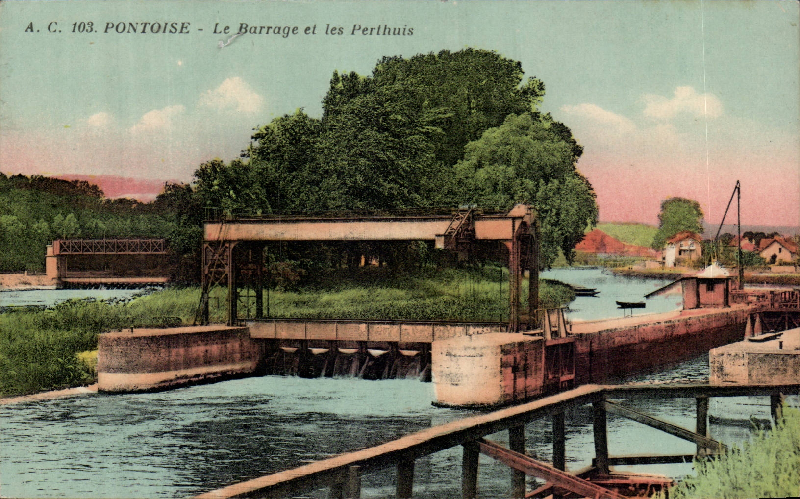 Pontoise CPA Le barrage et les Perthuis