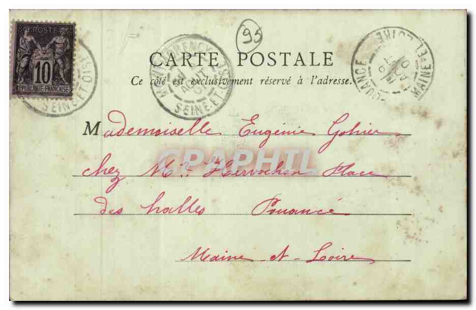 Montmorency — Reiter und junge Mädchen auf Pferden — E.H., Paris, Seriennummer nicht sichtbar — Rückseite