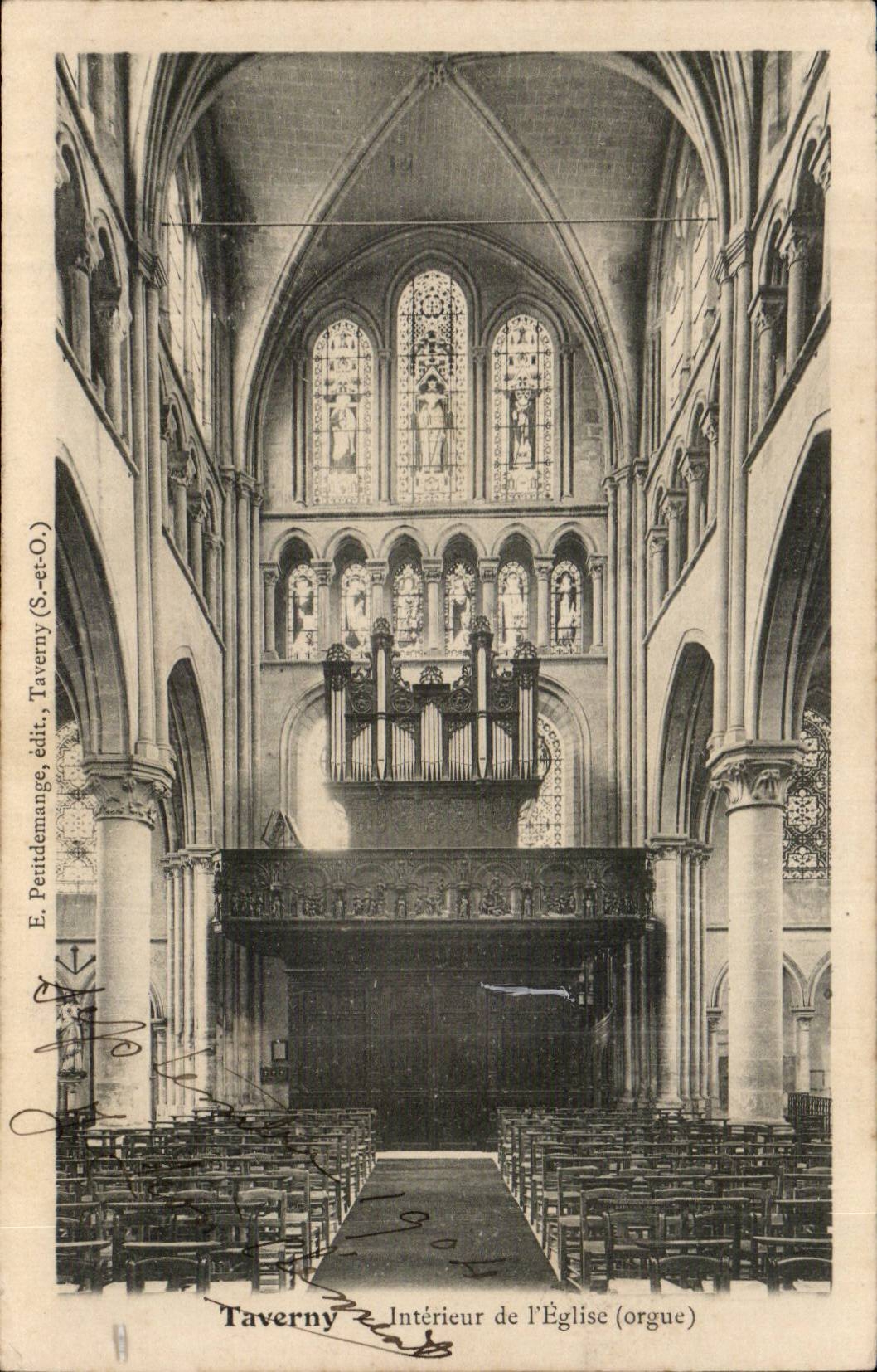 Taverny CPA interieur de l'eglise (orgue)