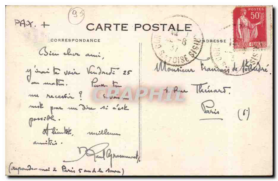 Cormeilles en parisis CPA Sous bois — Back