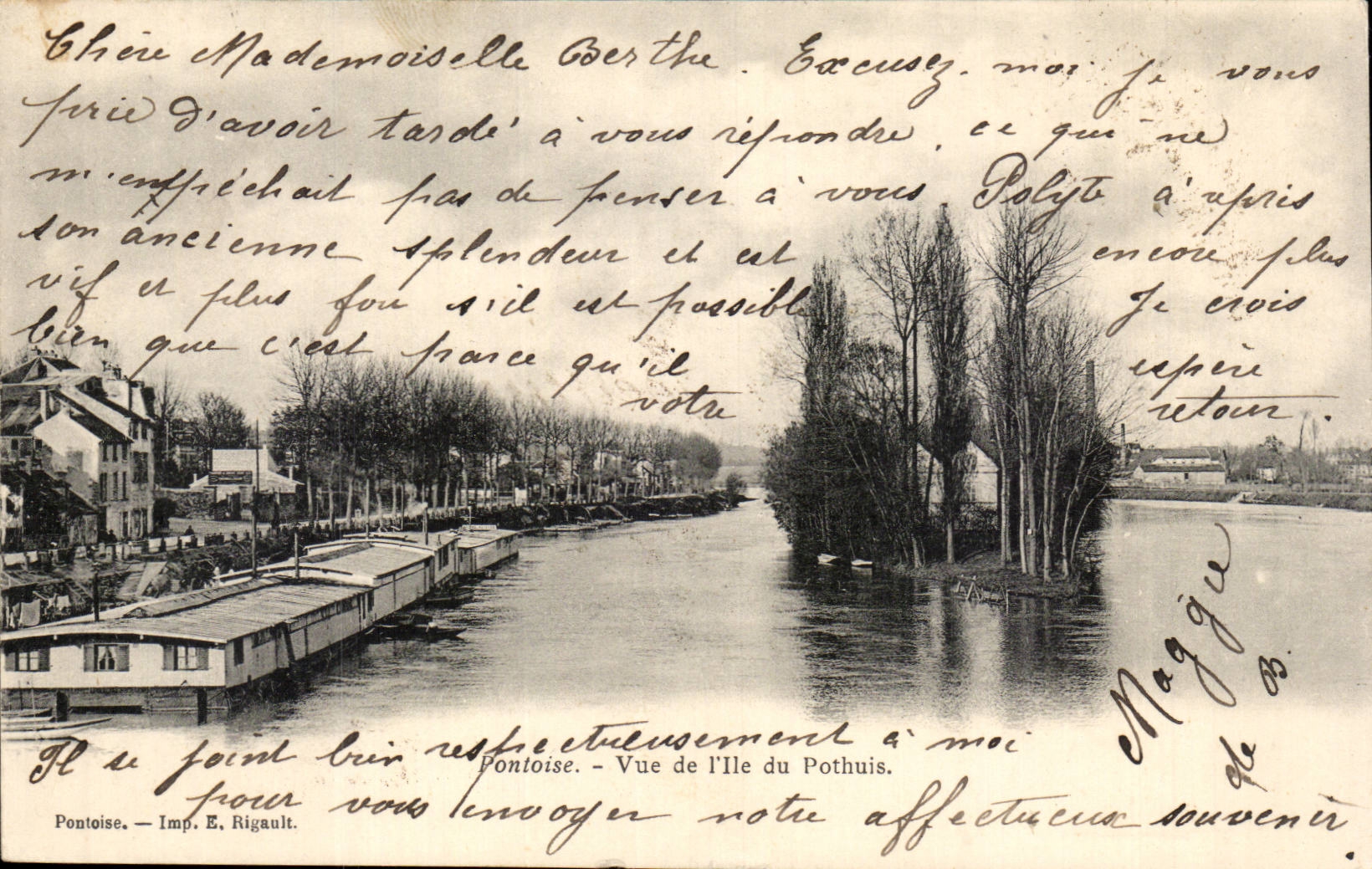 Pontoise CPA Vue de l'ile du Pothuis