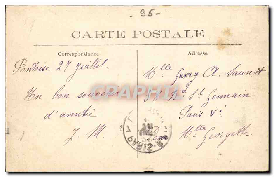Pontoise CPA Les bords de l'oise — Rückseite