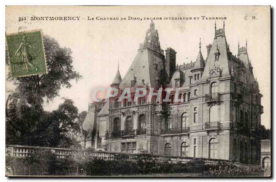 Montmorency — Le Château de Dino, façade intérieure et terrasse — E.M.