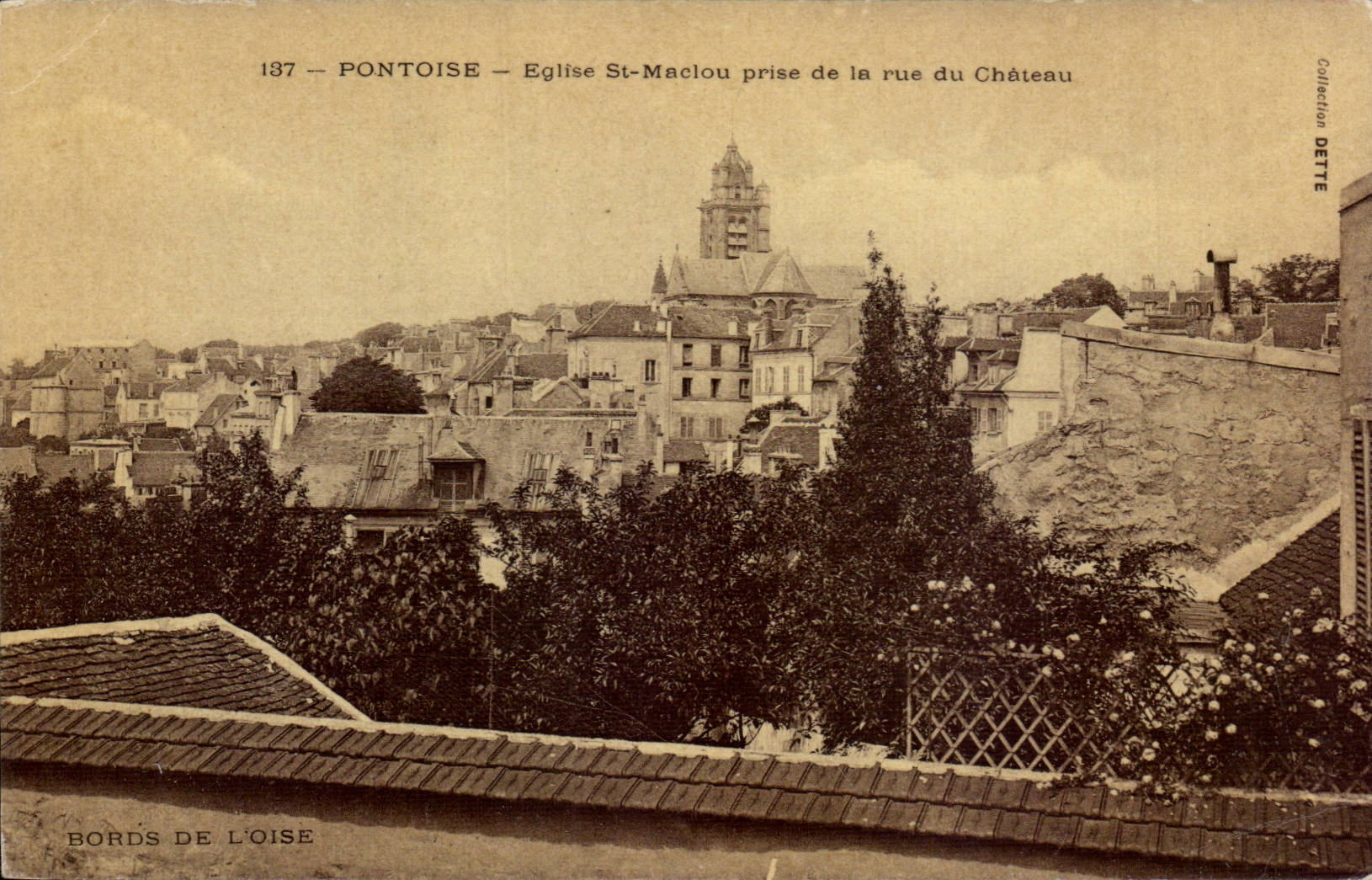 Pontoise CPA Eglise St Maclou prise de la rue du chateau