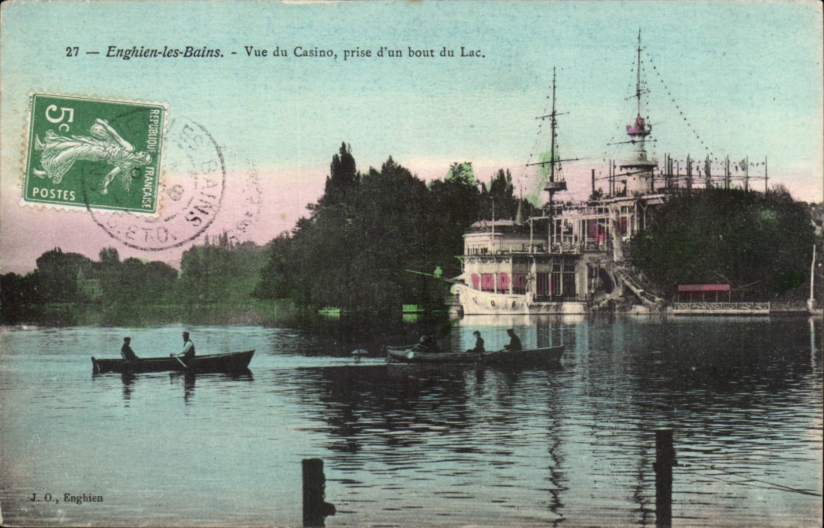 Enghien-les-Bains — Vue du Casino, prise d'un bout du Lac — J. O., Enghien