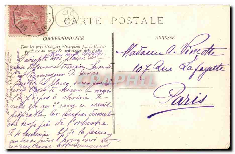 Enghien les Bains CPA Promenade sur le lac — Verso