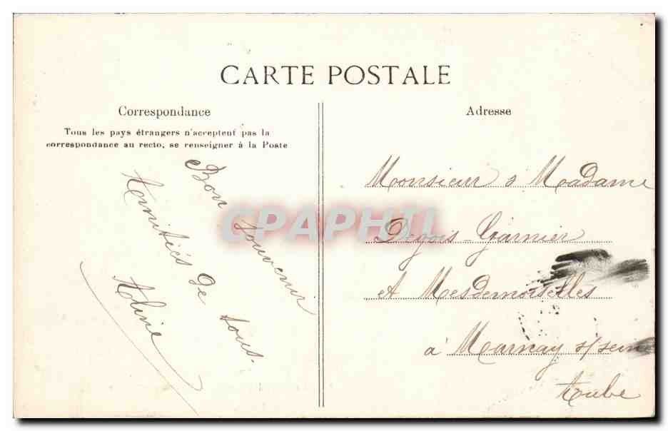 Versailles CPA Grand TRianon Salon circulaire — Verso